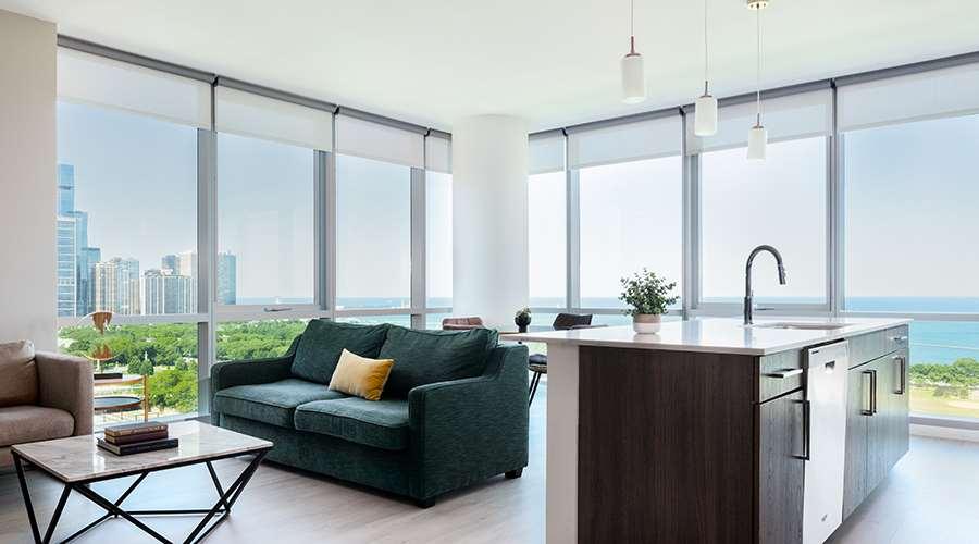 Sentral Michigan Avenue Aparthotel Chicago Room photo Interior of a typical apartment