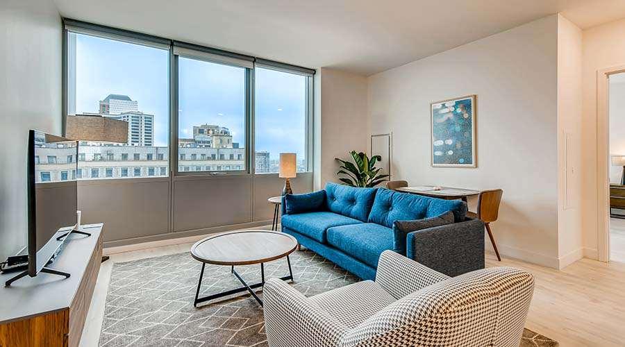Sentral Michigan Avenue Aparthotel Chicago Room photo A living room at the Ritz-Carlton